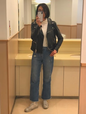 「ハイウエストストレートジーンズ」｜ありんこさん（レディース・170cm）の春コーディネート