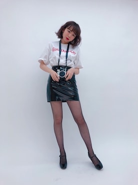 「勝田里奈」｜「アイテム（パンプス）」を使った、勝田里奈さん（レディース・161cm）の春コーディネート