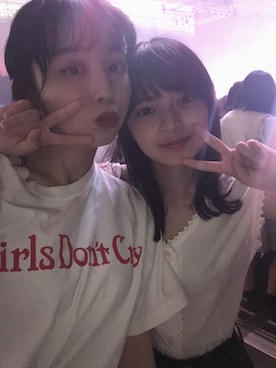 「アンジュルム」｜「アイテム（トップス）」を使った、勝田里奈さん（レディース・161cm）の春コーディネート