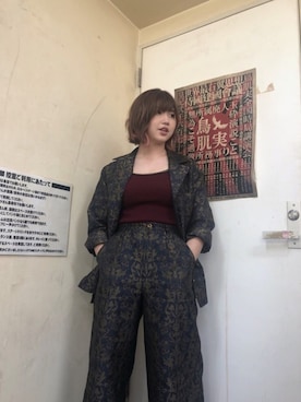 「勝田里奈」｜「アイテム（キャミソール）」を使った、勝田里奈さん（レディース・161cm）の秋コーディネート