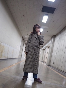 「勝田里奈」｜「アイテム（スリッポン）」を使った、勝田里奈さん（レディース・161cm）の秋コーディネート