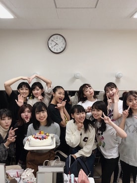 「勝田里奈」｜「アイテム（スウェット）」を使った、勝田里奈さん（レディース・161cm）の冬コーディネート