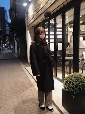 「勝田里奈」｜「アイテム（バレエシューズ）」を使った、勝田里奈さん（レディース・161cm）の冬コーディネート