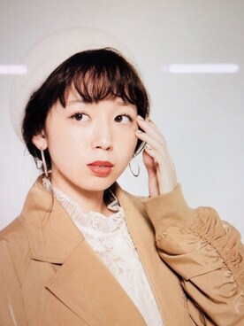 「勝田里奈」｜「アイテム（トレンチコート）」を使った、勝田里奈さん（レディース・161cm）の冬コーディネート