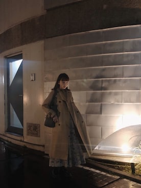 「CLANE（クラネ）のアイテム（トレンチコート）」を使った、勝田里奈さん（レディース・161cm）の春コーディネート