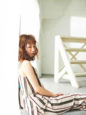 「勝田里奈」｜「アイテム（キャミソール）」を使った、勝田里奈さん（レディース・161cm）の夏コーディネート