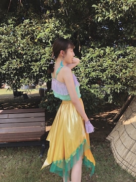 「アンジュルム」｜勝田里奈さん（レディース・161cm）の夏コーディネート
