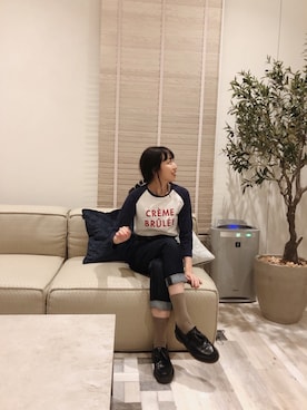 「勝田里奈」｜「アイテム（レッグウェア）」を使った、勝田里奈さん（レディース・161cm）の秋コーディネート