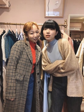 「勝田里奈」｜「アイテム（チェスターコート）」を使った、勝田里奈さん（レディース・161cm）の冬コーディネート