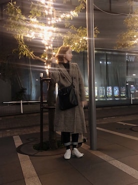 「Steven Alan（スティーブンアラン）のアイテム（チェスターコート）」を使った、勝田里奈さん（レディース・161cm）の冬コーディネート