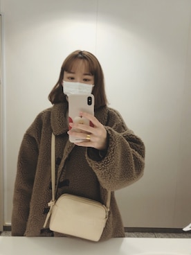 「merry jenny（メリージェニー）のアイテム（ジャケット/アウター）」を使った、勝田里奈さん（レディース・161cm）の冬コーディネート