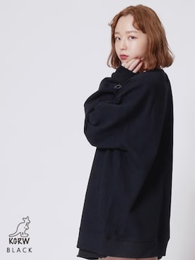 「勝田里奈」｜「アイテム（スウェット）」を使った、勝田里奈さん（レディース・161cm）の冬コーディネート
