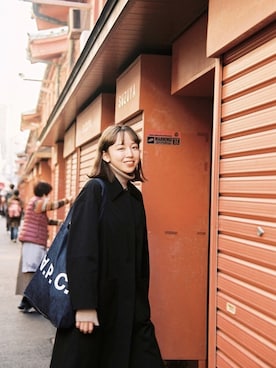 「MURUA（ムルーア）のアイテム（その他アウター）」を使った、勝田里奈さん（レディース・161cm）の春コーディネート