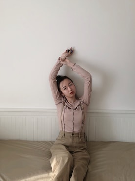 勝田里奈さん（レディース・161cm）の春コーディネート