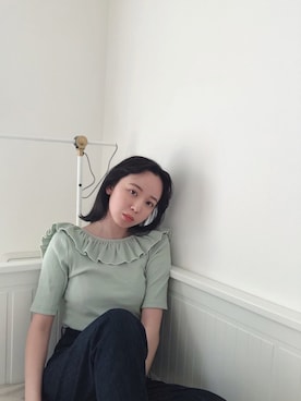 勝田里奈さん(レディース・161cm)の春コーディネート