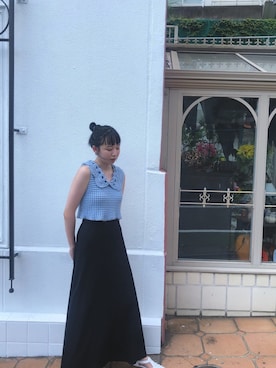 「Steven Alan（スティーブンアラン）のアイテム（スカート）」を使った、勝田里奈さん（レディース・161cm）の夏コーディネート