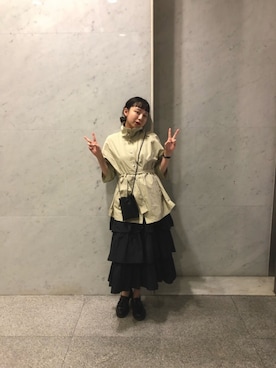 「ラブアンドピース2020」｜「アイテム（ブルゾン）」を使った、勝田里奈さん（レディース・161cm）の秋コーディネート