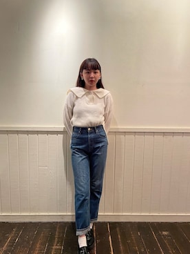 「勝田里奈」｜「アイテム（レッグウェア）」を使った、勝田里奈さん（レディース・161cm）の秋コーディネート