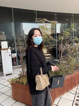 「勝田里奈」｜「アイテム（ハンドバッグ）」を使った、勝田里奈さん（レディース・161cm）の冬コーディネート