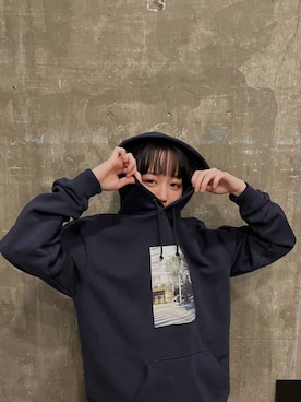 「勝田里奈」｜「アイテム（パーカー）」を使った、勝田里奈さん（レディース・161cm）の冬コーディネート