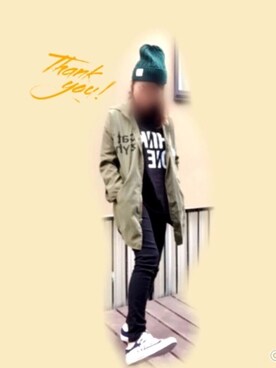 「ミリタリーアウター」｜「アイテム（ジャケット/アウター）」を使った、moponさん（レディース・157cm）の春コーディネート