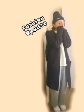 「ニットロングカーデ」｜moponさん（レディース・157cm）の秋コーディネート