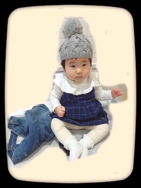 「babygap」｜「アイテム（ハンチング/ベレー帽）」を使った、moponさん（レディース・157cm）の冬コーディネート