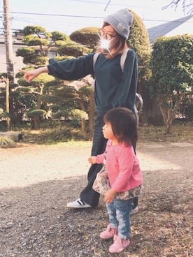 「babygap」｜「アイテム（ニットキャップ/ビーニー）」を使った、moponさん（レディース・157cm）の冬コーディネート