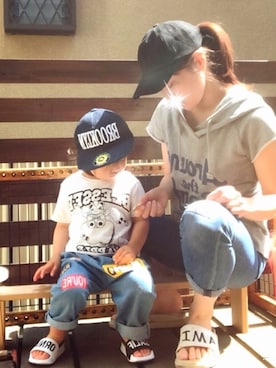 「Rodeo Crowns KIDS（ロデオクラウンズ　キッズ）のアイテム」を使った、moponさん（レディース・157cm）の春コーディネート