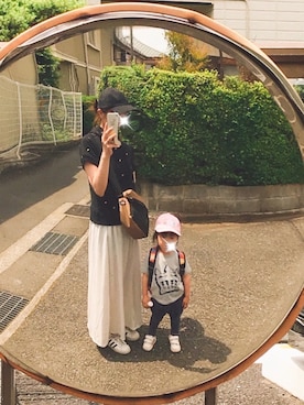「babygap」｜「アイテム（キャップ）」を使った、moponさん（レディース・157cm）の春コーディネート