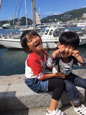 「X-girl（エックスガール）のアイテム」を使った、ChiiiONEさん（キッズ・110cm）の秋コーディネート