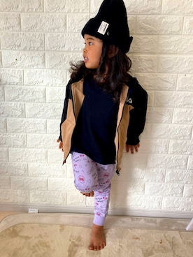 「おんなのこコーデ」｜「アイテム（ニットキャップ/ビーニー）」を使った、❤︎ぴーちょん❤︎さん（キッズ・90cm）の春コーディネート