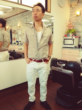 かみゆうひらのさん（メンズ・170cm）の春コーディネート