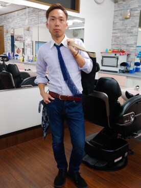 かみゆうひらのさん（メンズ・170cm）の春コーディネート