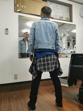 「PPFM（ピーピーエフエム）のアイテム（トップス）」を使った、かみゆうひらのさん（メンズ・170cm）の秋コーディネート