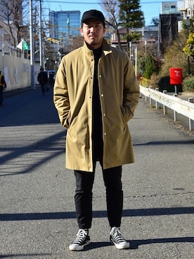 「tk.TAKEO KIKUCHI（ティーケータケオキクチ）のアイテム（その他アウター）」を使った、KISHIさん（メンズ・174cm）の冬コーディネート