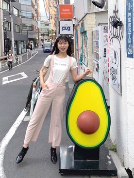 「UNRELISH（アンレリッシュ）のアイテム（オールインワン・サロペット）」を使った、優花さん（レディース・168cm）の秋コーディネート