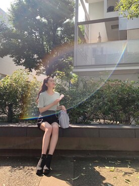 「MKT（エムケーティー）のアイテム（トップス）」を使った、優花さん（レディース・168cm）の夏コーディネート