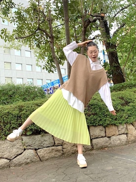 「DHOLIC（ディーホリック）のアイテム（スニーカー）」を使った、優花さん（レディース・168cm）の秋コーディネート