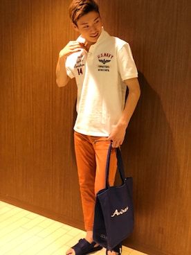 「AVIREX（アヴィレックス）のアイテム（サンダル）」を使った、RYUKIさん（メンズ・180cm）の春コーディネート