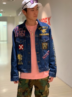 「静岡」｜「アイテム（デニムジャケット）」を使った、RYUKIさん（メンズ・180cm）の冬コーディネート