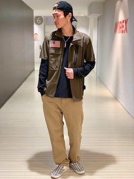 「静岡」｜「アイテム（キャップ）」を使った、RYUKIさん（メンズ・180cm）の春コーディネート