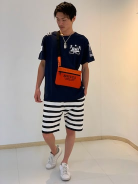 「静岡」｜「アイテム（アクセサリー）」を使った、RYUKIさん（メンズ・180cm）の夏コーディネート