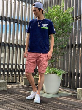 キャップを使った 青迷彩 のメンズ人気ファッションコーディネート Wear