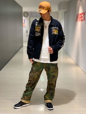 「静岡」｜「アイテム（帽子）」を使った、RYUKIさん（メンズ・180cm）の秋コーディネート