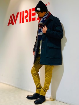 「アイテム（ステンカラーコート）」を使った、RYUKIさん（メンズ・180cm・20代）の秋コーディネート