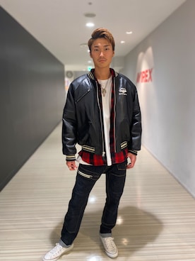 「静岡」｜「アイテム（ジャケット/アウター）」を使った、RYUKIさん（メンズ・180cm）の秋コーディネート