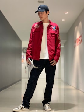 「静岡」｜「アイテム（帽子）」を使った、RYUKIさん（メンズ・180cm）の冬コーディネート