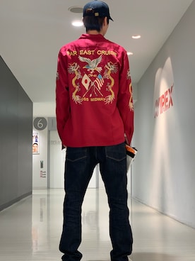 「静岡」｜「アイテム（帽子）」を使った、RYUKIさん（メンズ・180cm）の冬コーディネート