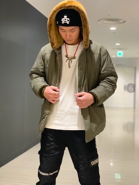 「静岡」｜「アイテム（帽子）」を使った、RYUKIさん（メンズ・180cm）の秋コーディネート